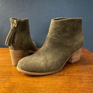 TOMS booties with tassel zipper
